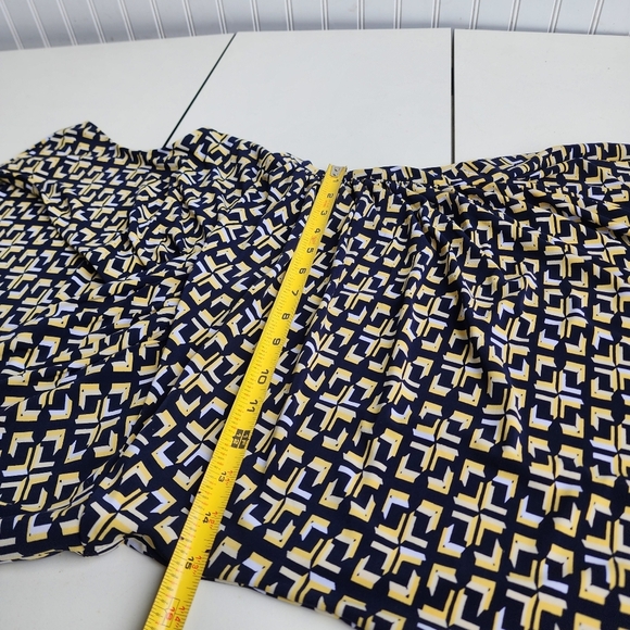 Ralph Lauren Women Dress Stretch Navy Yellow White Cap Sleeve Pleated Sheath 10 - Picture 10 of 15